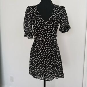 Reformation Black and White Floral Mini Dress